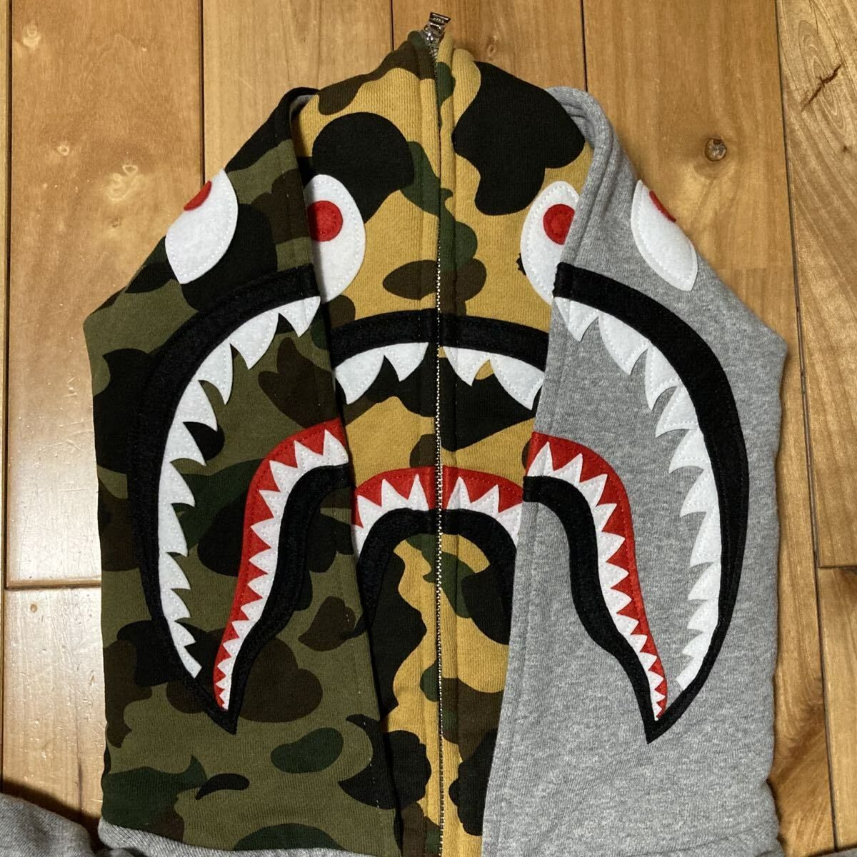ダブル シャーク パーカー Lサイズ グレー × 1st camo Double shark 
