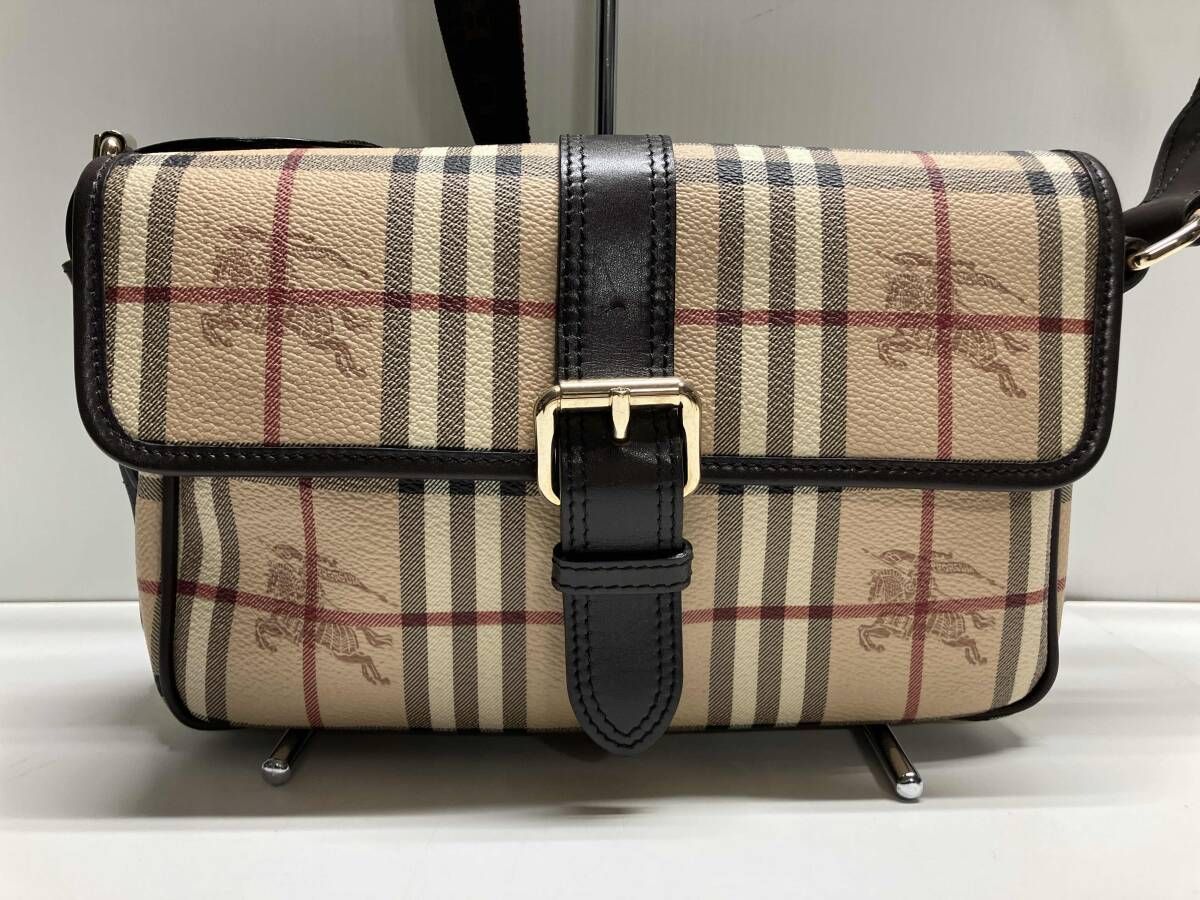 BURBERRY バーバリー ノバチェック ショルダーバッグダークブラウン 