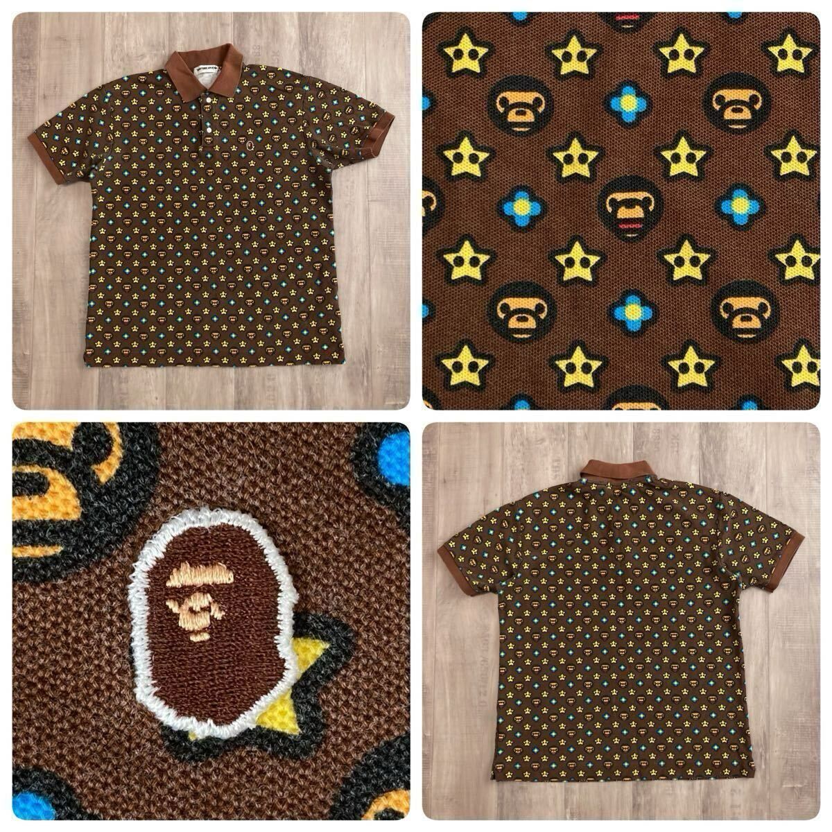 BAPE STA マイロ モノグラム ポロシャツ a bathing ape マイロ モノグラム ポロシャツ Lサイズ a bathing ape star BAPE STA