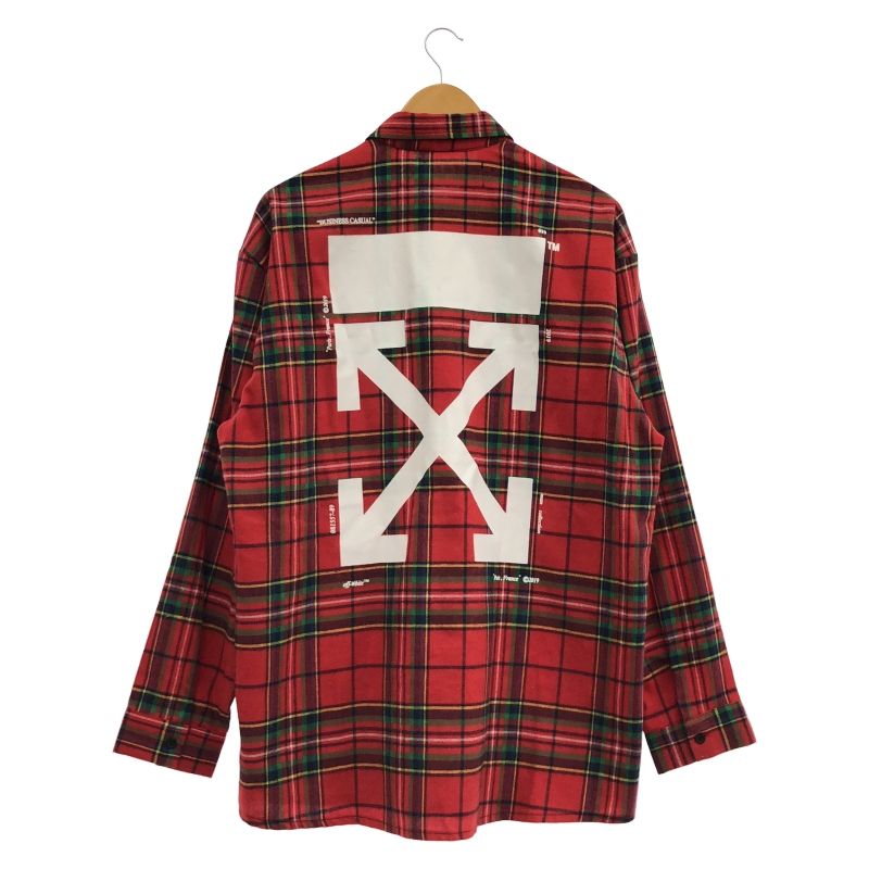 トップス 【】Off-White バックアローチェックシャツ レッド オフ