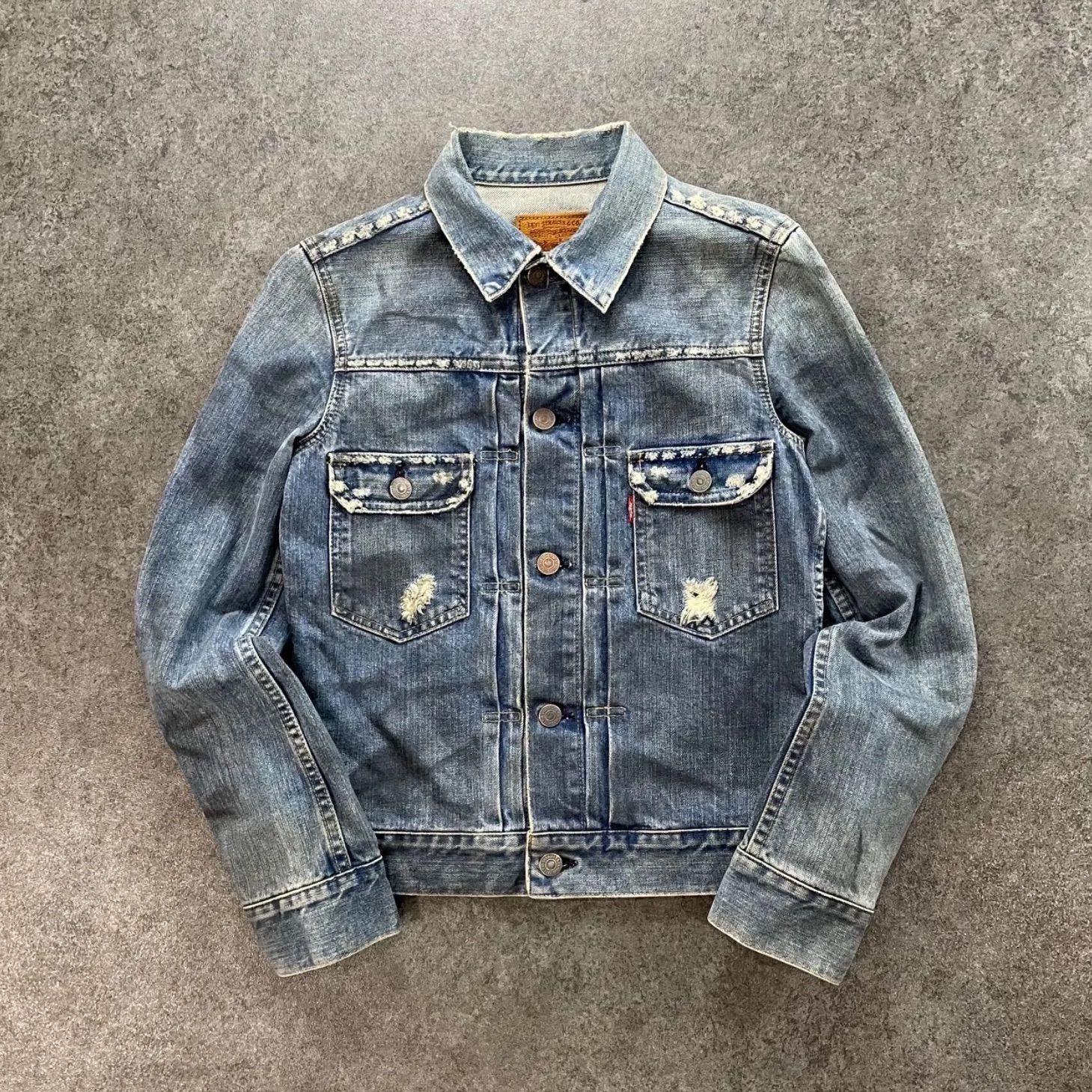 00s Levi's 2nd type ヒッコリー トラッカージャケット デニム 日本製 00s Levi's 78502-03 2nd Denim Tracker Jacket リーバイス