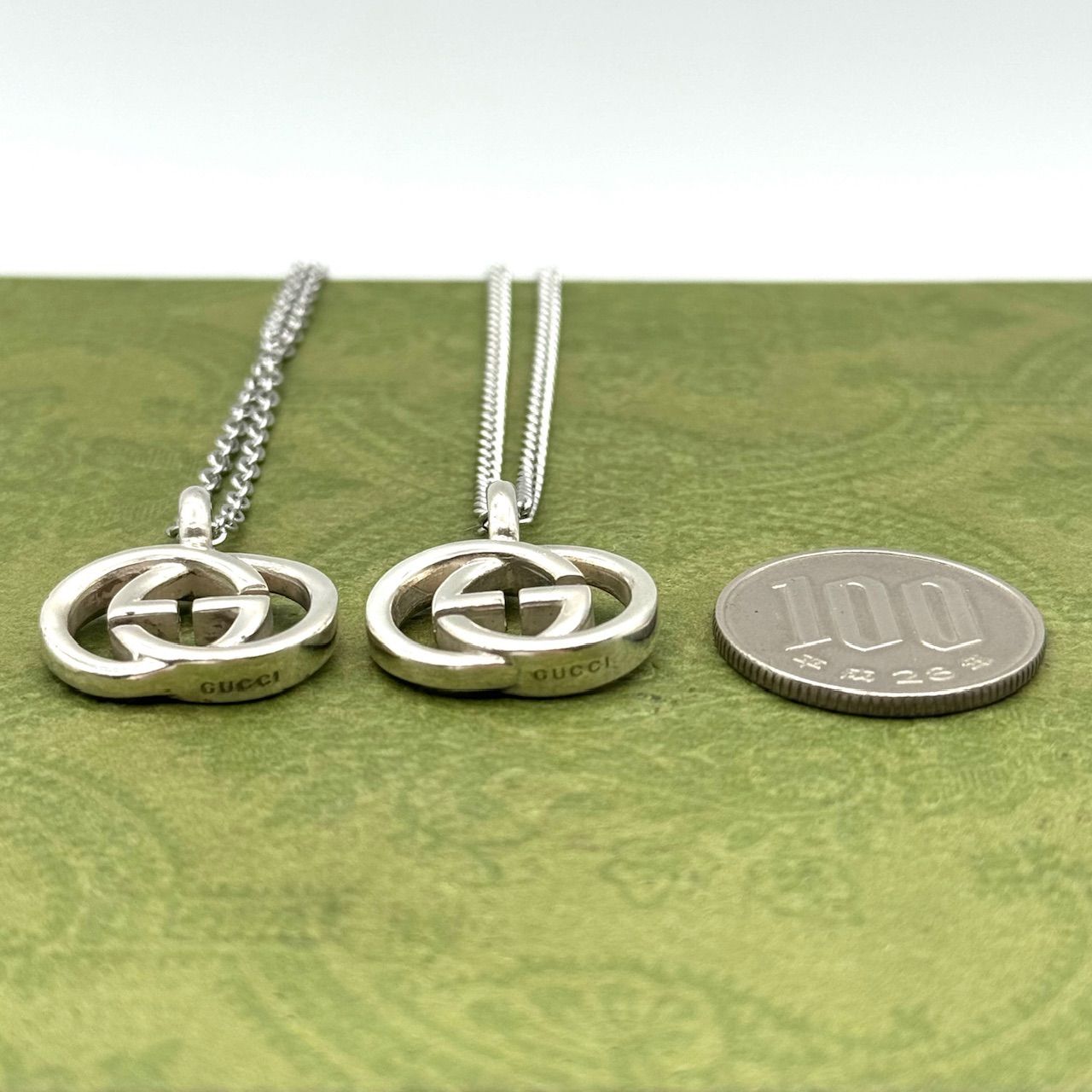 GUCCI インターロッキングg ダブルg ペアネックレス4-60b/4-65b GUCCI インターロッキングg ダブルg 2点セット ペアネックレス 4-60b/4
