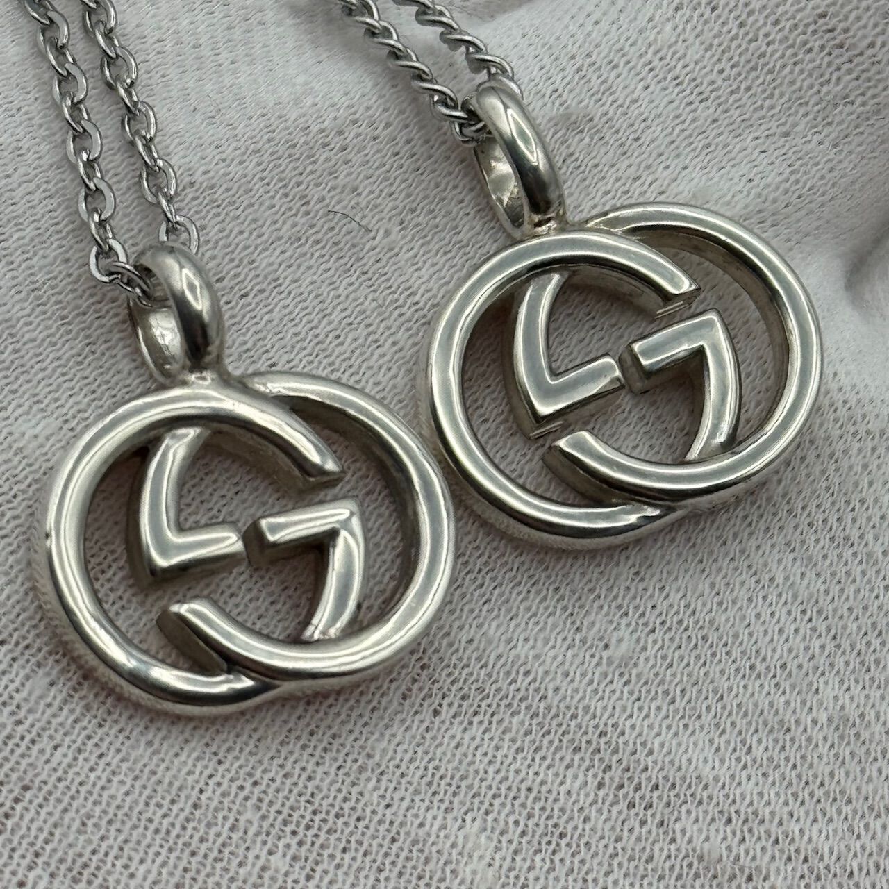 GUCCI インターロッキングg ダブルg 2点セット ペアネックレス 4-60b/4