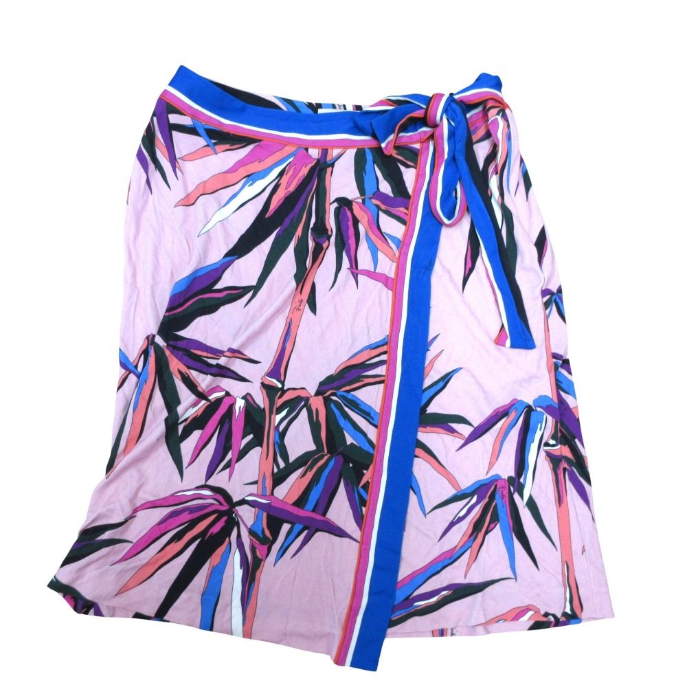 美品 EMILIO PUCCI エミリオプッチ バンブー柄 ひざ丈 ラップ風