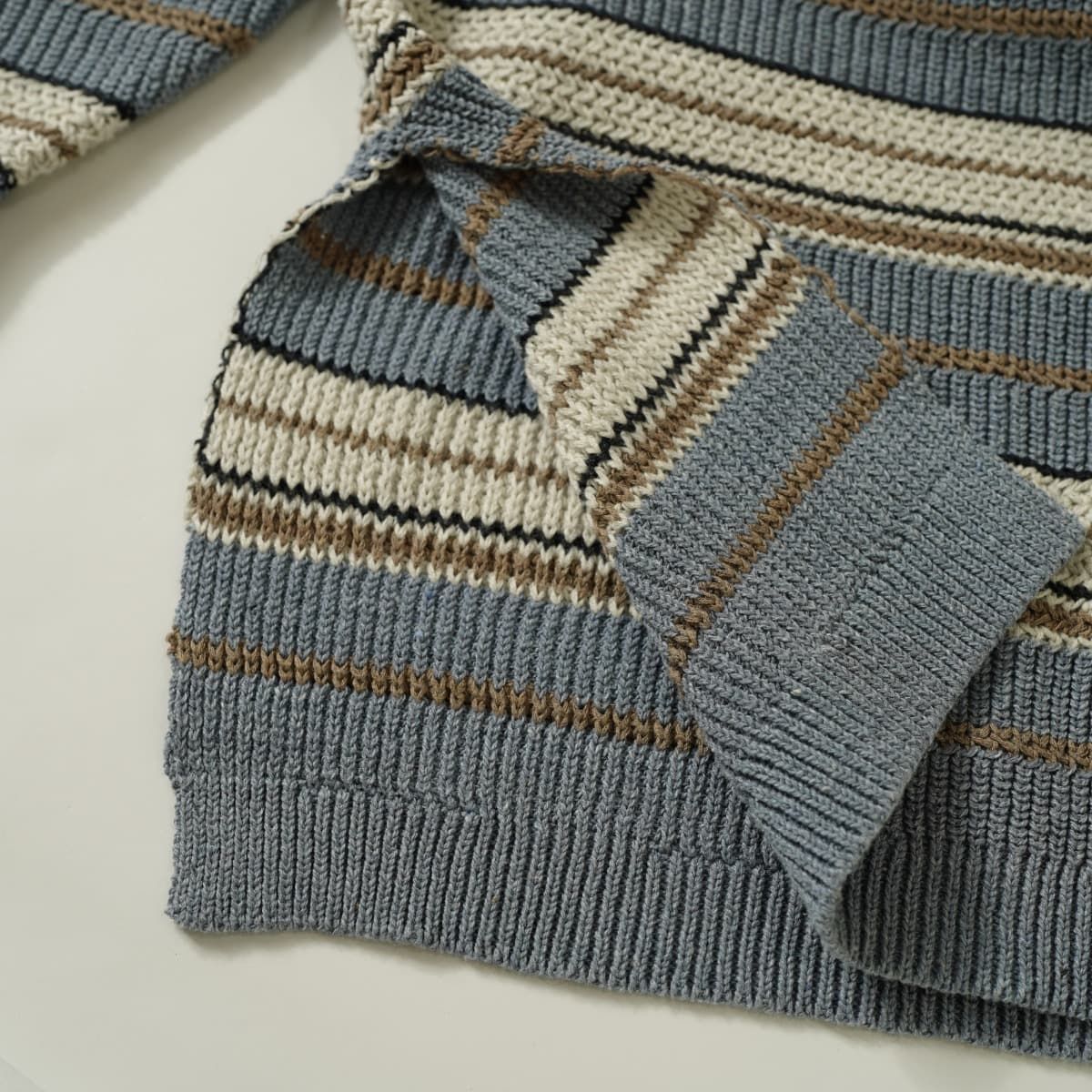 CLANE クラネ MULTI BORDER KNIT POLO TOPS マルチボーダー ニット