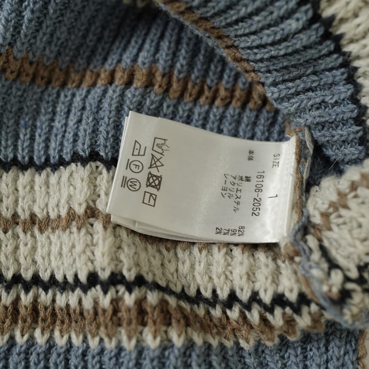 CLANE クラネ MULTI BORDER KNIT POLO TOPS マルチボーダー ニット