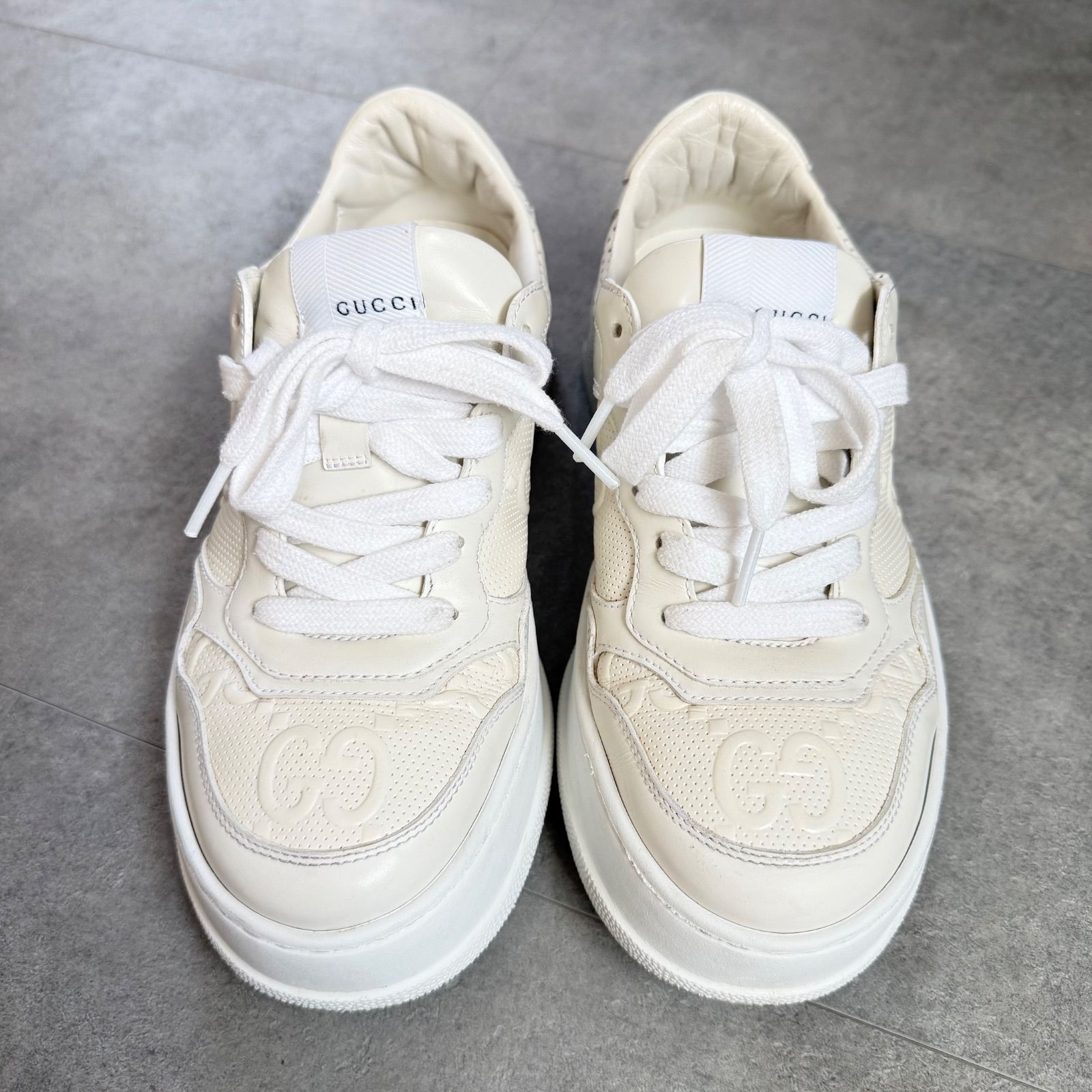 GUCCI ホワイトスニーカー サイズ30 19センチ GUCCI グッチ レザー 白系 スニーカー 37 | VAILLANT.TECH