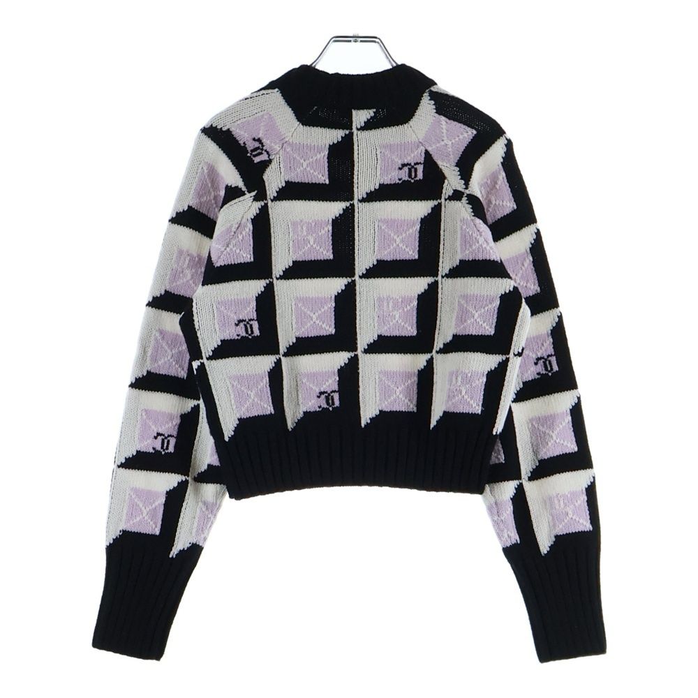 CHANEL シャネル ジオメトリック ココマーク プレート付き カシミヤニット セーター ピンク/ブラック レディース P77885K11247 CHANEL (シャネル) ジオメトリック ココマーク プレート付き カシミヤ