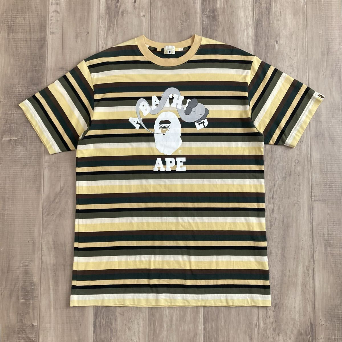 BATHING Tシャツ KAWS ボーダー A × アベイシングエイプ カウズ APE 
