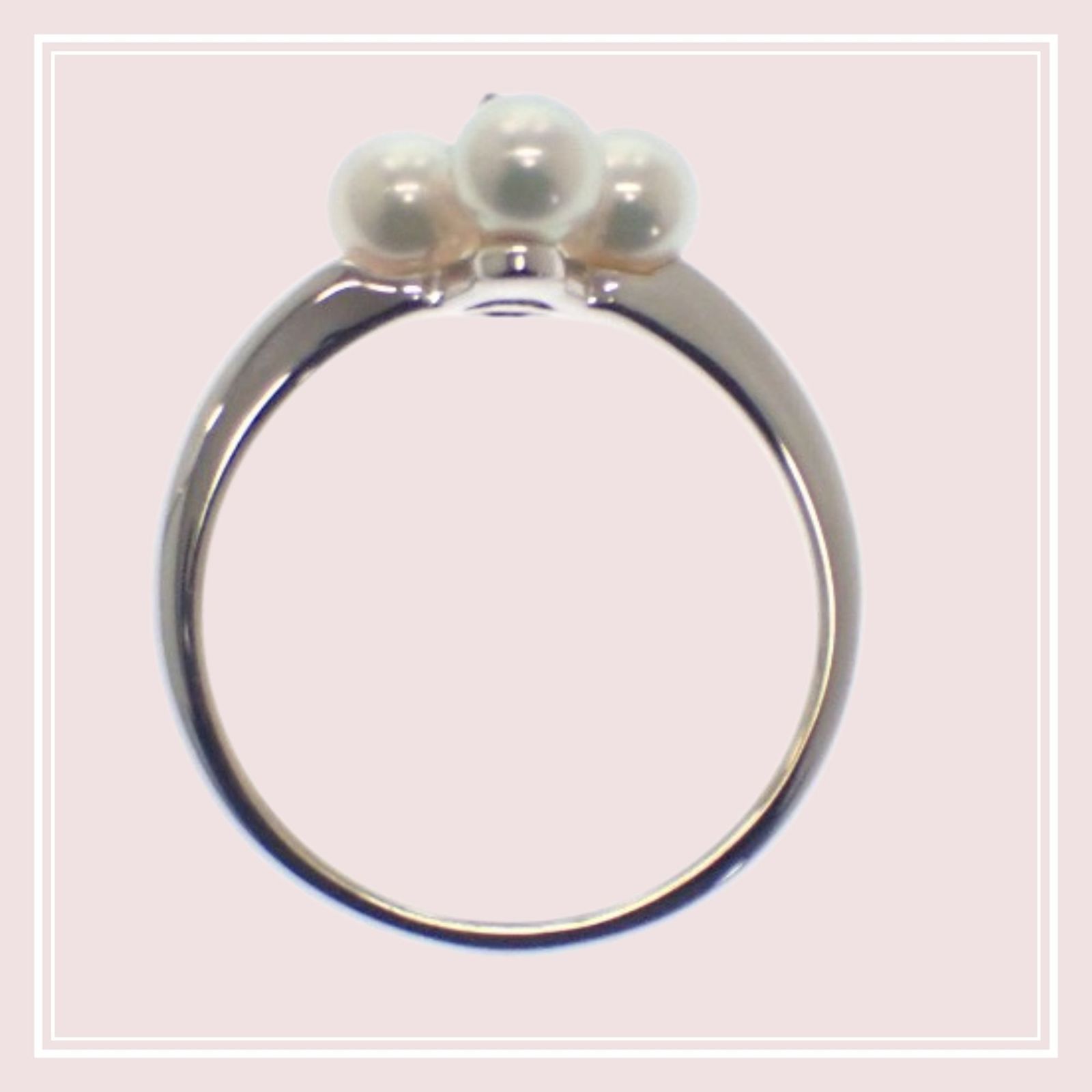 ミキモト MIKIMOTO パール リング 9号 18金 K18 ホワイトゴールド