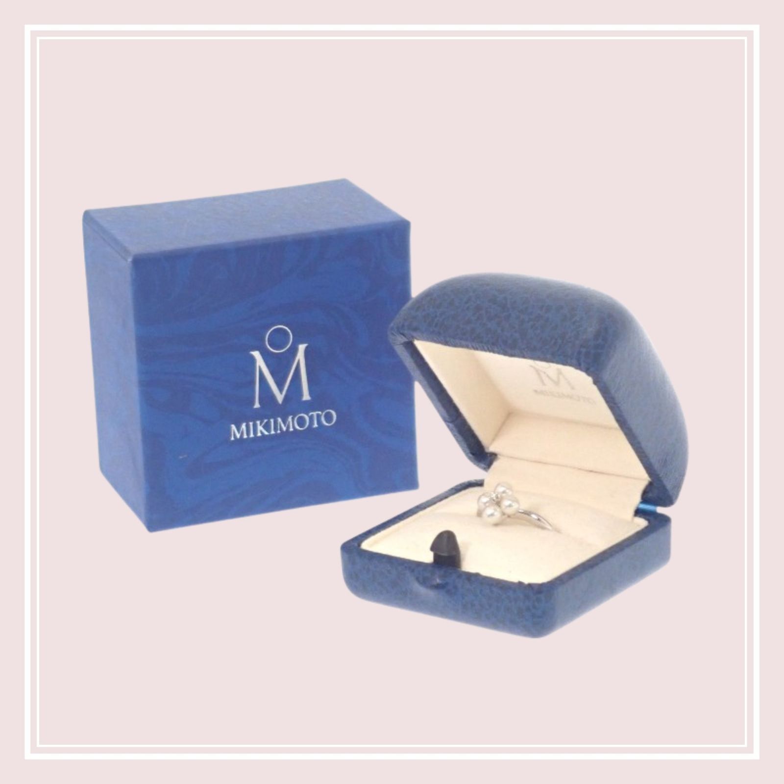 ミキモト MIKIMOTO パール リング 9号 18金 K18 ホワイトゴールド