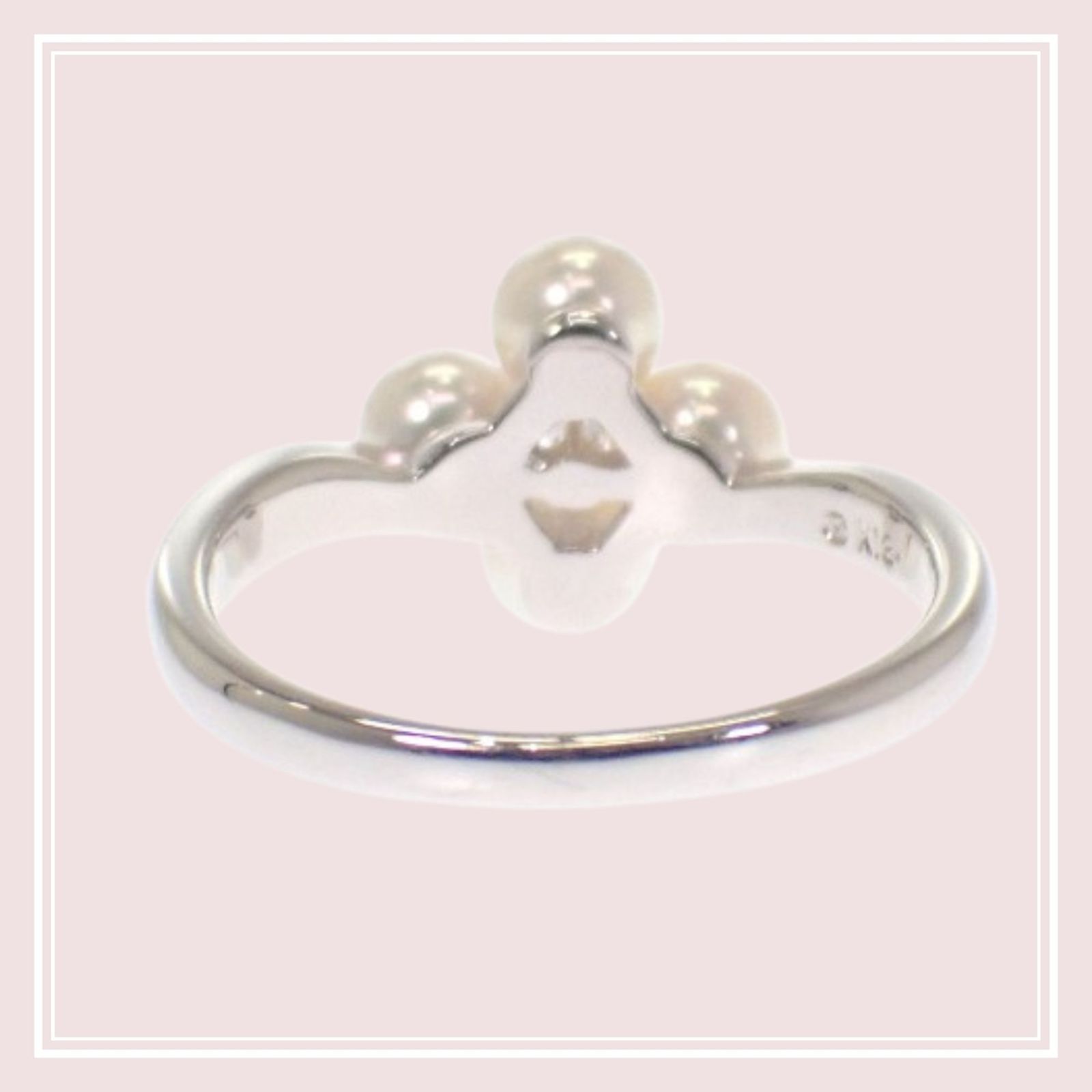 ミキモト MIKIMOTO パール リング 9号 18金 K18 ホワイトゴールド