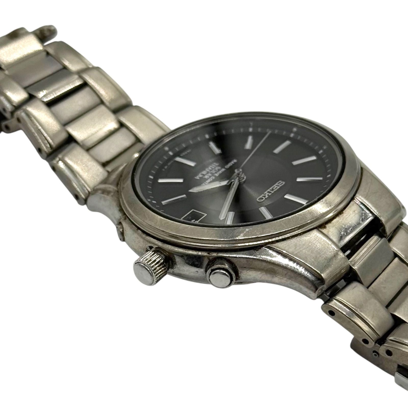 稼働 SEIKO セイコー 腕時計 電波ソーラー 7B22-0AD0 TITANIUM 