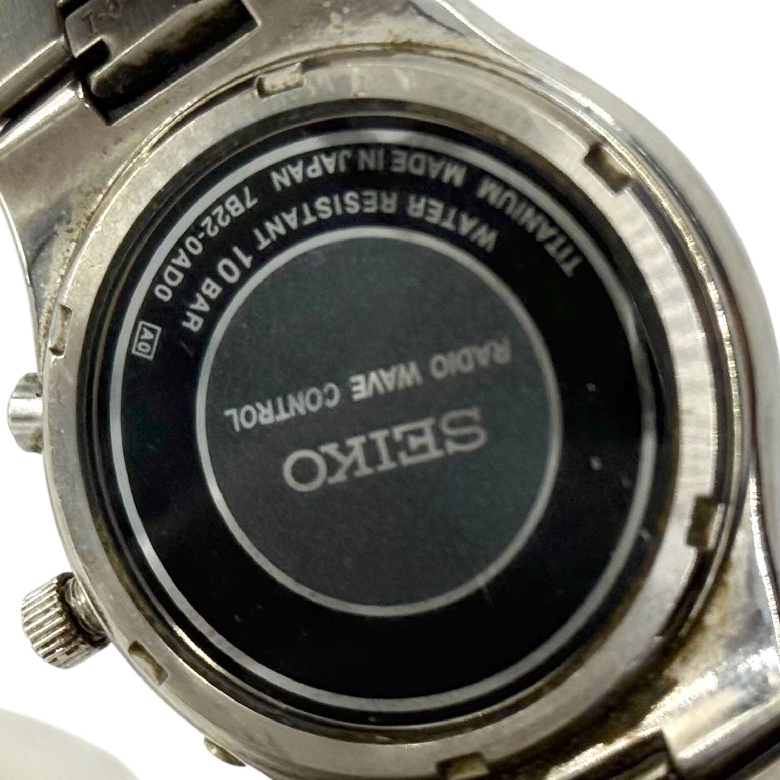 稼働 SEIKO セイコー 腕時計 電波ソーラー 7B22-0AD0 TITANIUM 
