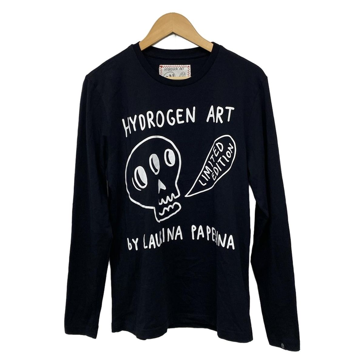 ハイドロゲン HYDROGEN 長袖シャツ タトゥーアート風 Mサイズ ※シミ 