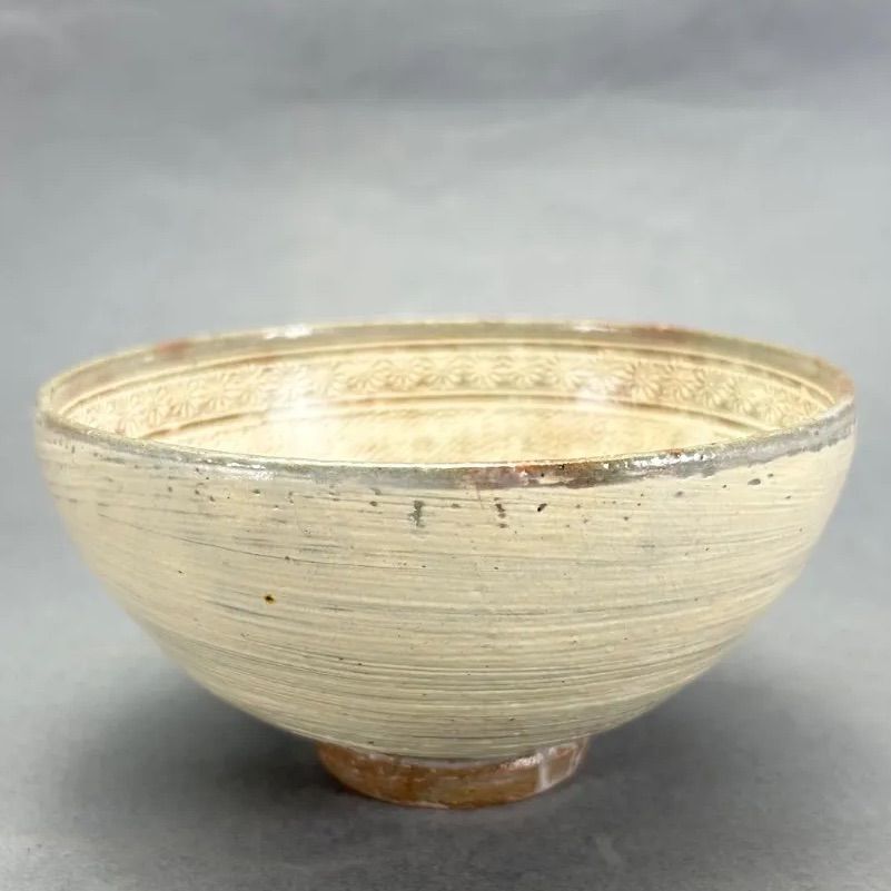 幽玄】陶元窯 朴 富元 高麗三島茶碗 花暦 共箱 栞 茶道具 抹茶碗