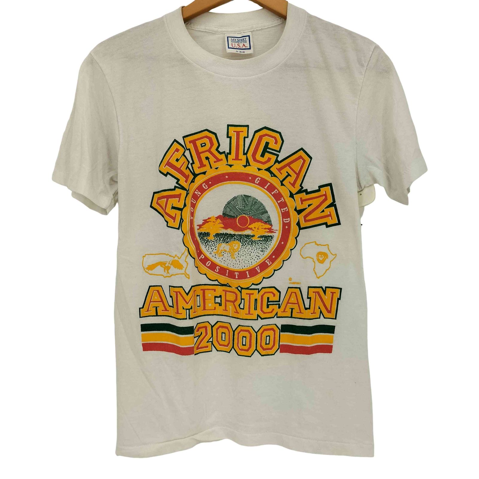 新作登場，SALE ユーズドフルギ USED古着 MY SHIRT IS MADE IN THE USA 80-90s シングルステッチ フロントプリント 半袖T メンズ import：M Tシャツ