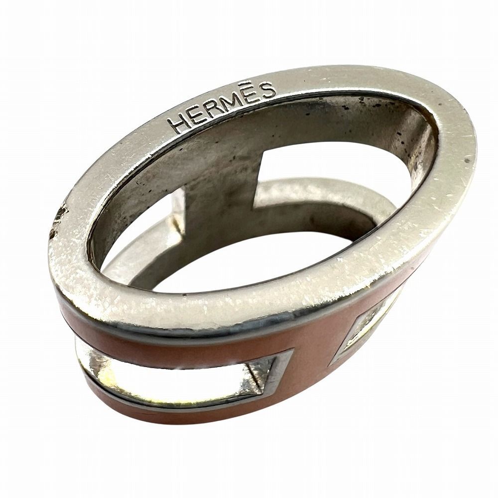 HERMES エルメス ポップアッシュ ネックレス オレンジ シルバー Hロゴ