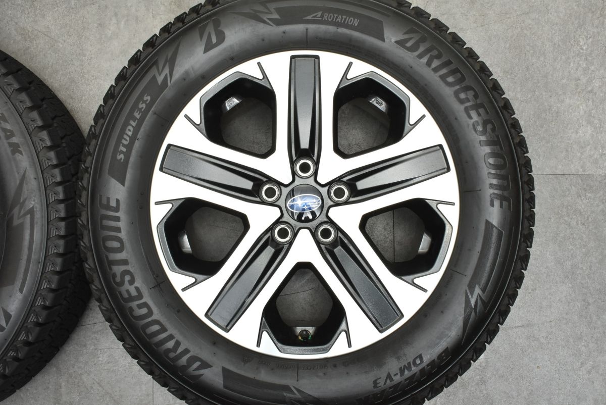 BS9アウトバック純正■225/65R17-7J/+55■ブリザック■DM-V3 バリ溝】スバル BS9 レガシィアウトバック 純正 17in 7J +55 PCD114.3