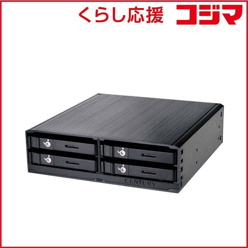 【 新品 未開封 】 センチュリー 5インチベイ内蔵 2.5インチSATA 6G HDD/SSD×4 ラック まとめるラック ［2.5インチ対応 /SATA /4台］ CMRK-S4S6G2 未使用 送料無料