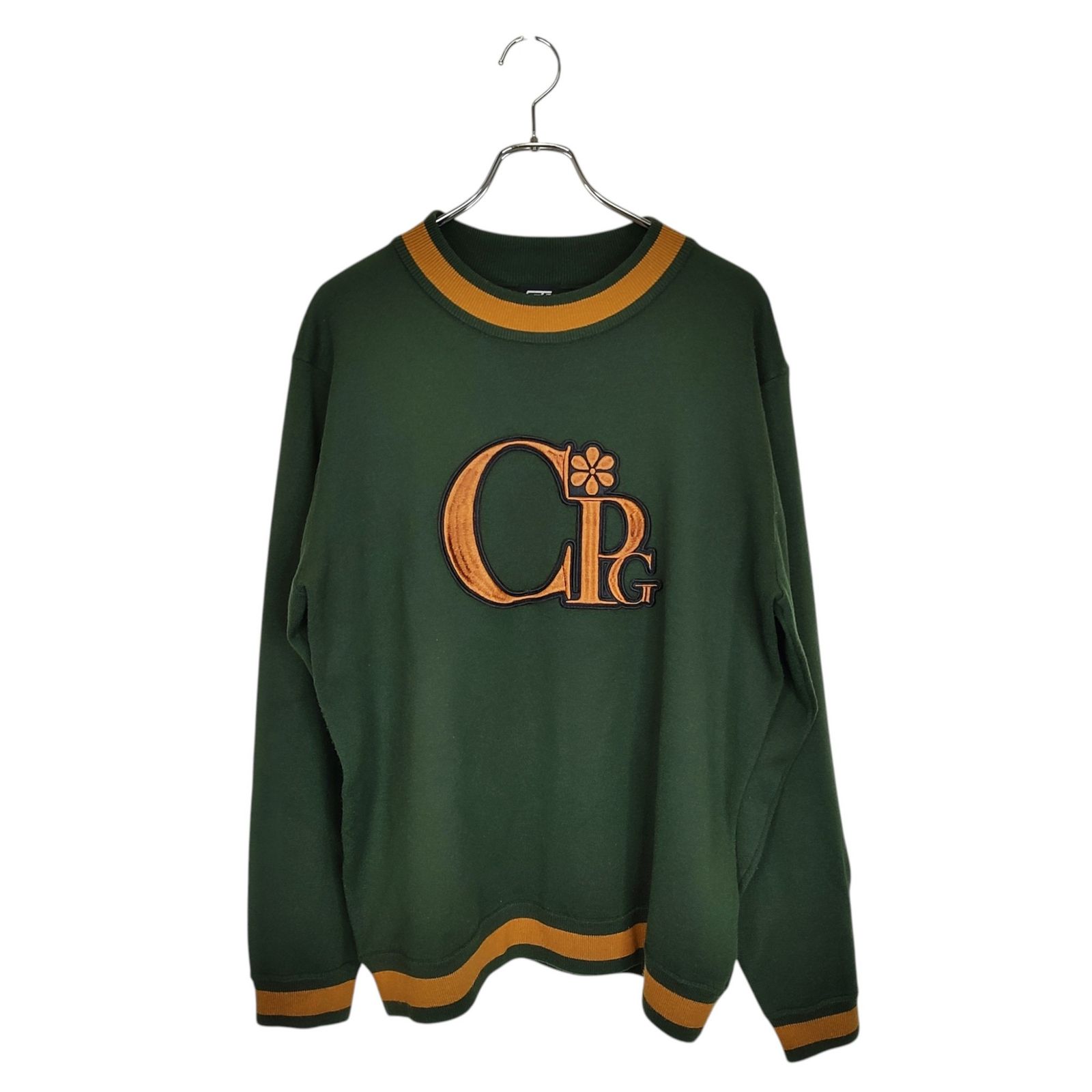 CPG GOLF グリーン セーター CPG GOLF シーピージーゴルフ 23AW フラワーロゴライン 長袖 ニット