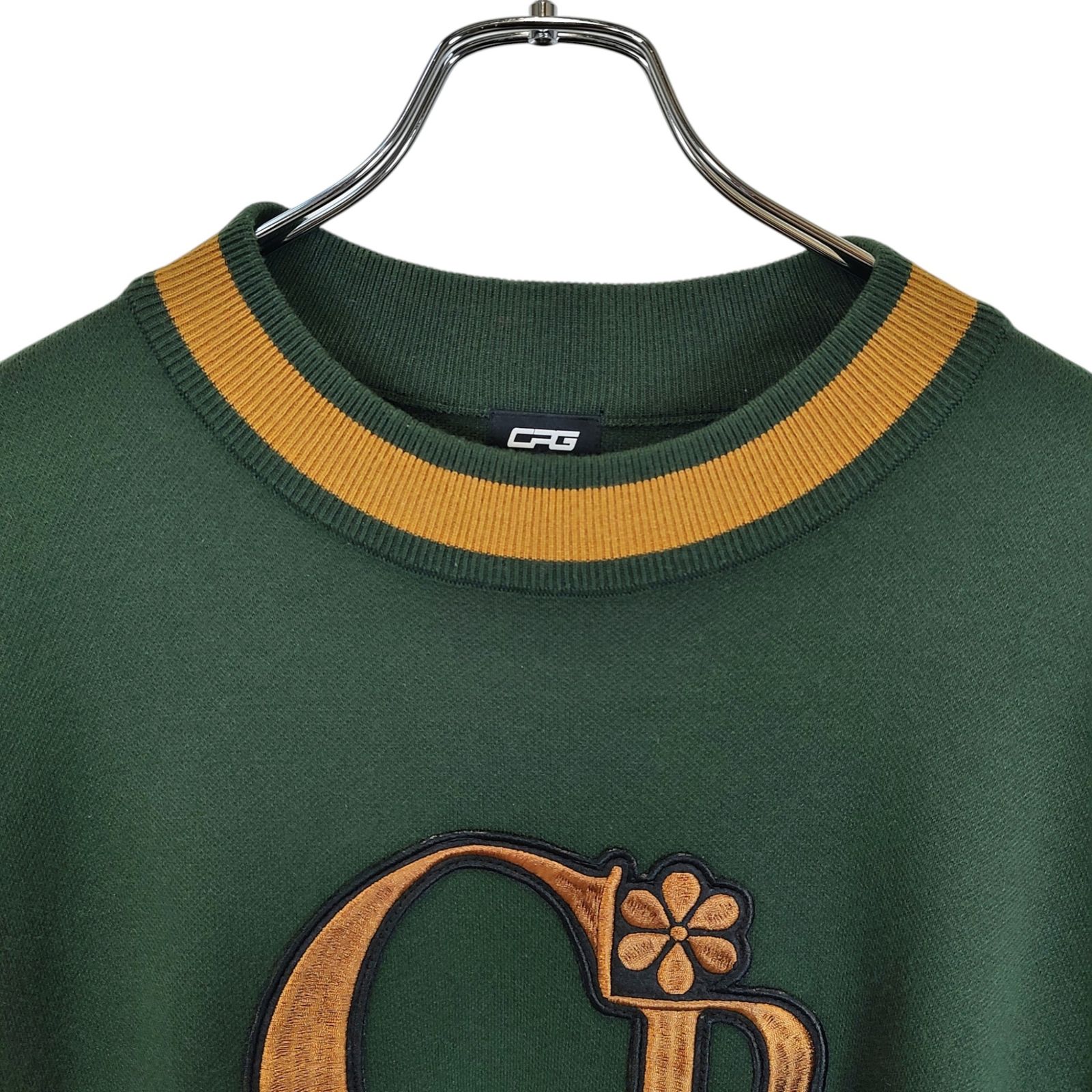 CPG GOLF グリーン セーター CPG GOLF シーピージーゴルフ 23AW フラワーロゴライン 長袖 ニット