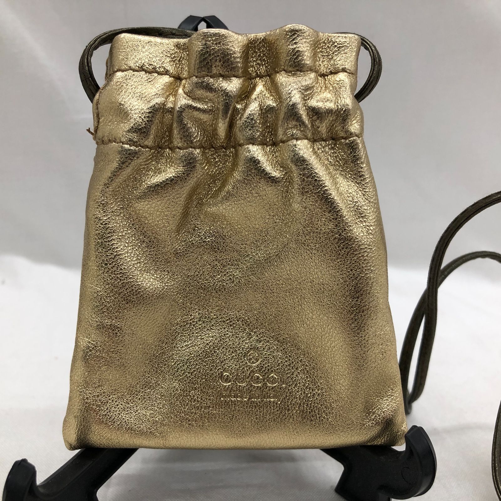 GUCCI グッチ ミニ ポーチ 巾着 ポシェット 小物 ゴールド