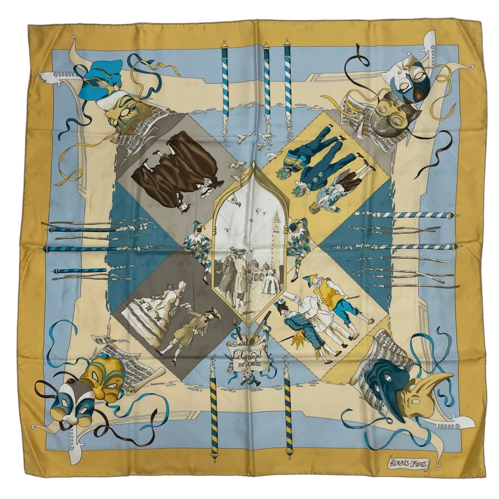 極美品 HERMES エルメス スカーフ シルク カレ90 CARNAVAL DE VENISE