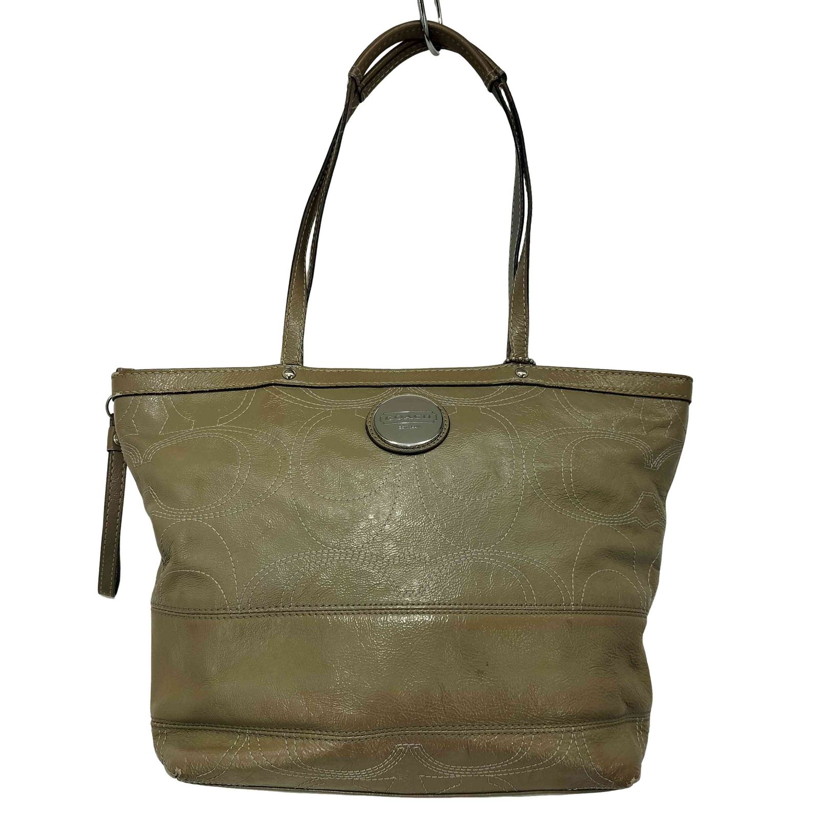 COACH コーチ トートバッグ グリーン 肩掛け ショルダーバッグ）の 