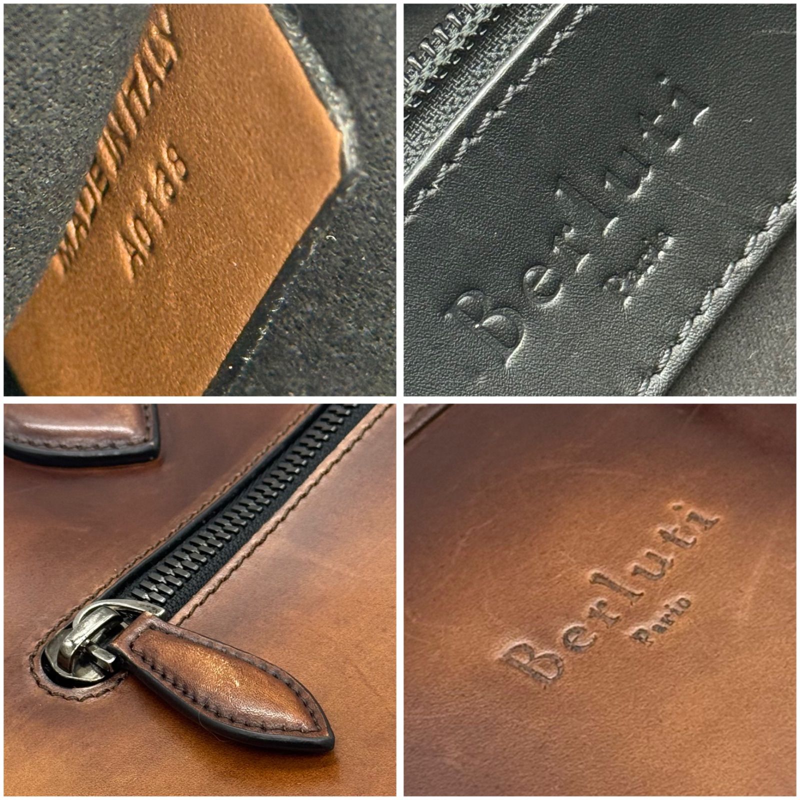 Berluti ブラウンレザー ビジネスバッグ 【公式通販】