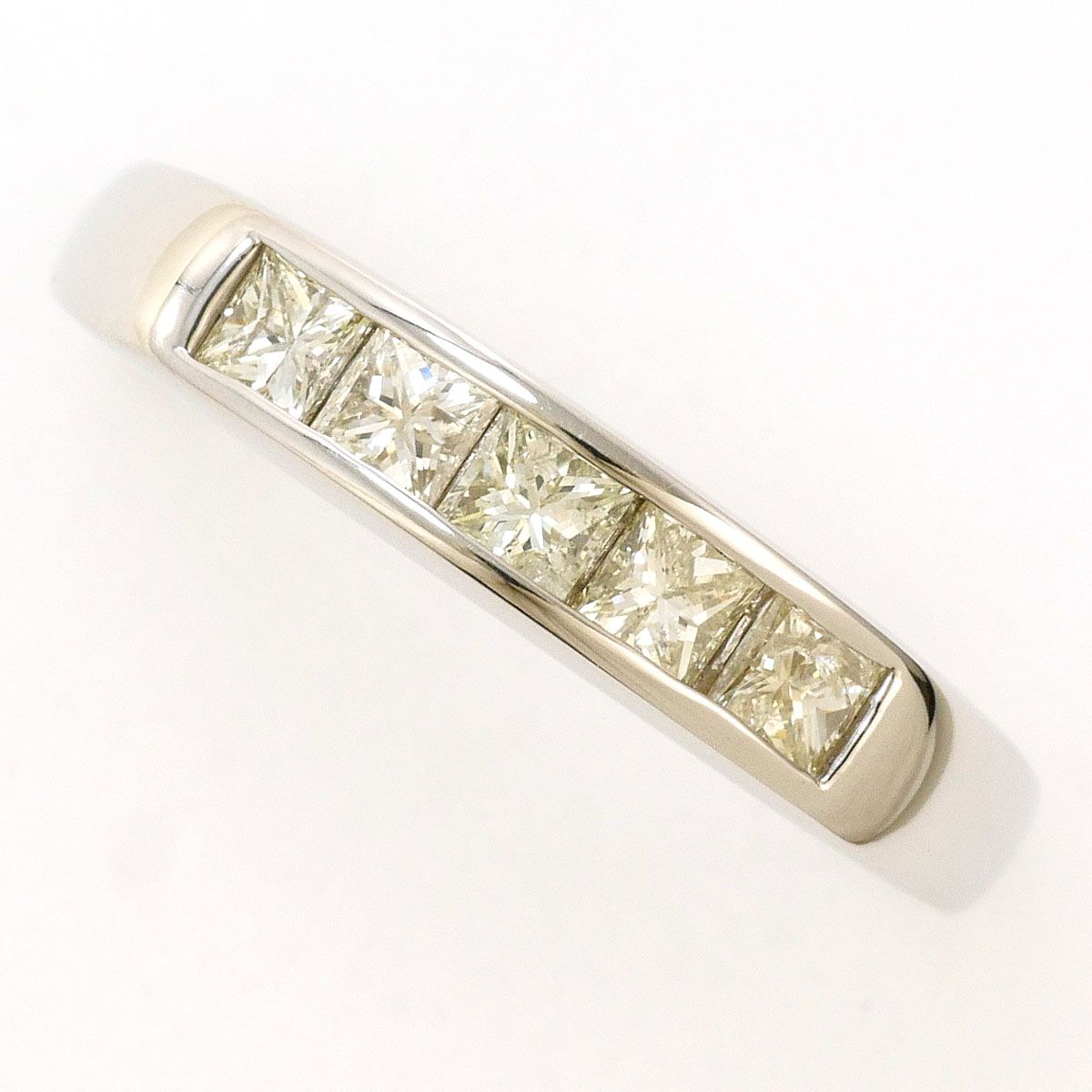 PT900/プラチナ リング・指輪 14号 イエローダイヤモンド 0.50ct 総 