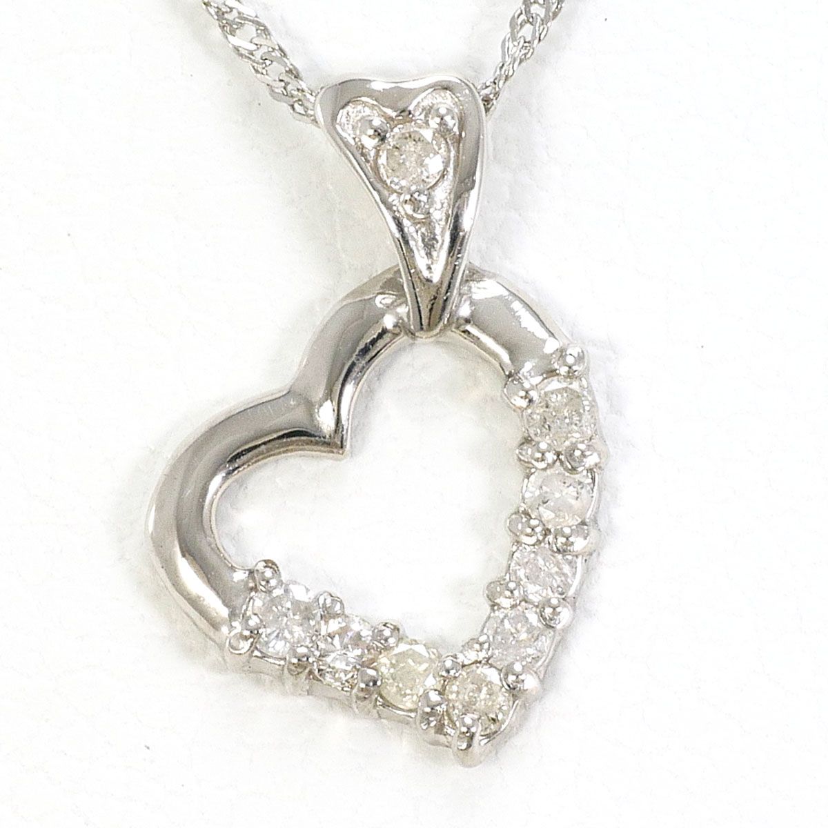 PT1000/プラチナ PT850/プラチナ ネックレス ダイヤモンド 0.10 ct 総 