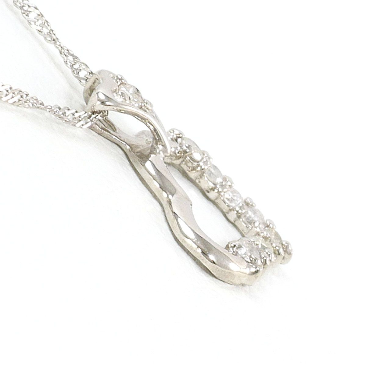 PT1000/プラチナ PT850/プラチナ ネックレス ダイヤモンド 0.10 ct 総 