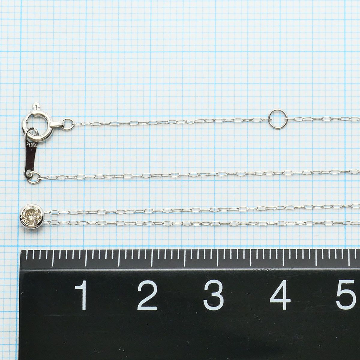 Pt900 Pt850 総重量3.5g 41cm ダイヤ0.34ct デザインネックレス PT900 
