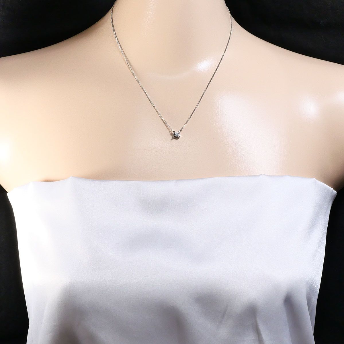 PT900/プラチナ PT850/プラチナ ネックレス ダイヤモンド 0.10ct 総 