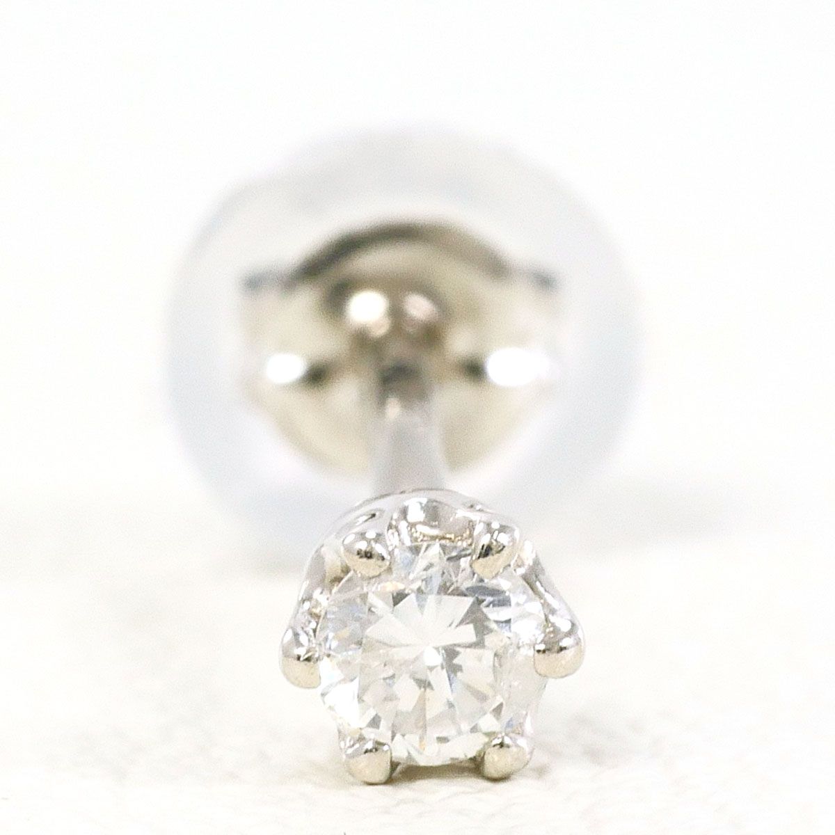 PT900/プラチナ ピアス(片耳) ダイヤモンド 0.05 ct 総重量約0.2g 