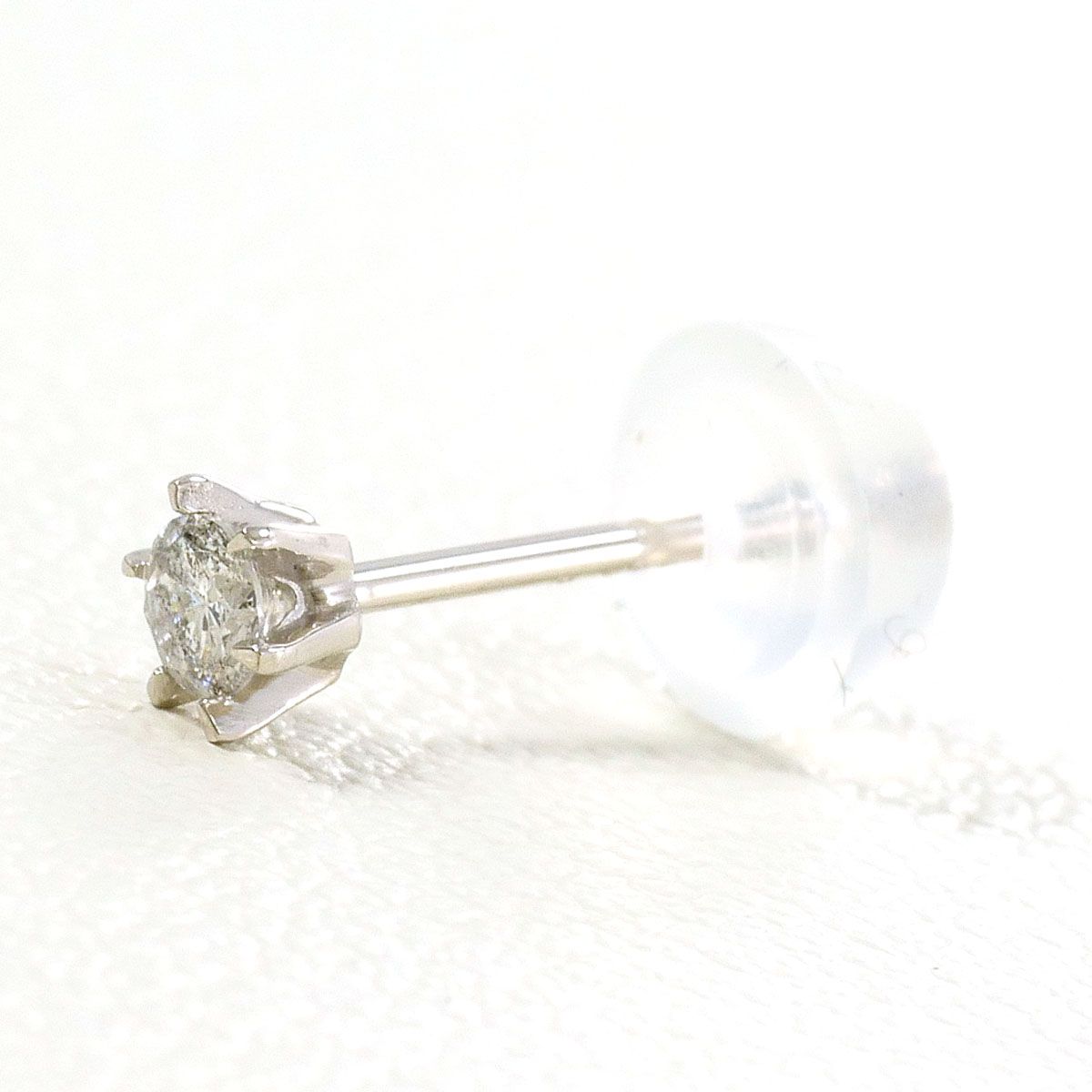 PT900/プラチナ ピアス(片耳) ダイヤモンド 0.05 ct 総重量約0.1g 