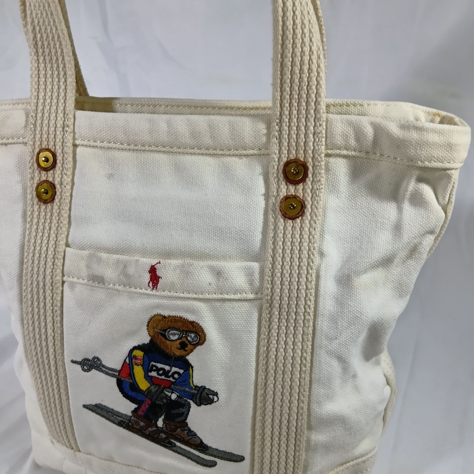 人気】ポロラルフローレン トートバッグ ポロベア スキー キャンバス