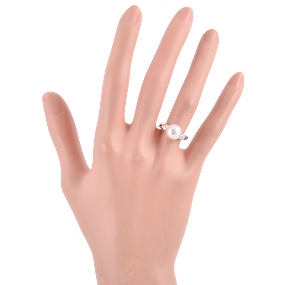 ミキモト MIKIMOTO パール 約9.1mm リング 指輪 ダイヤモンド 約10号 