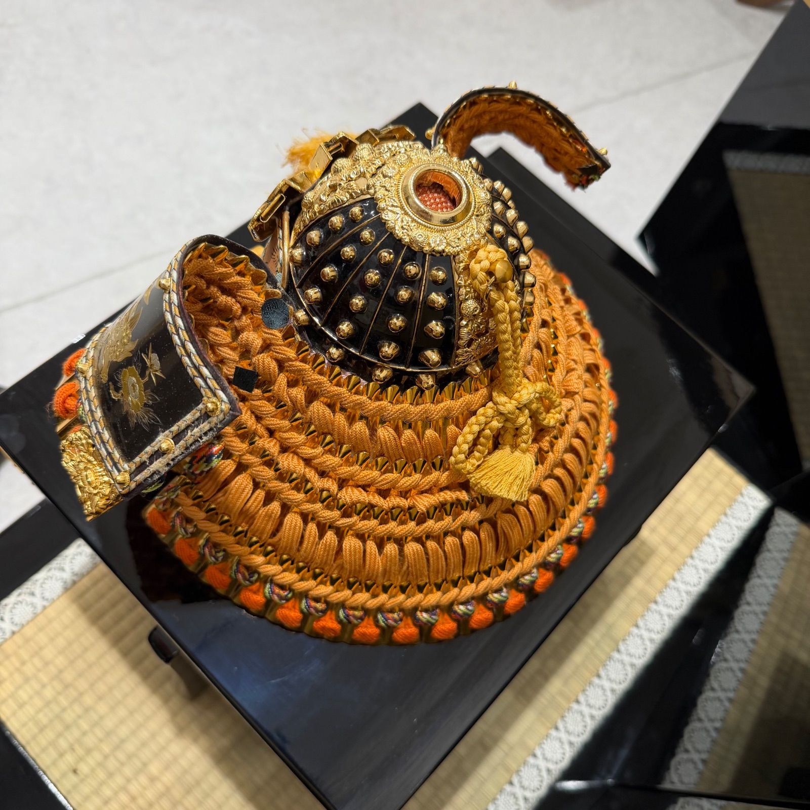 極美品】五月人形 兜飾り 彫金 龍・雷神 屏風付 フルセット - メルカリ