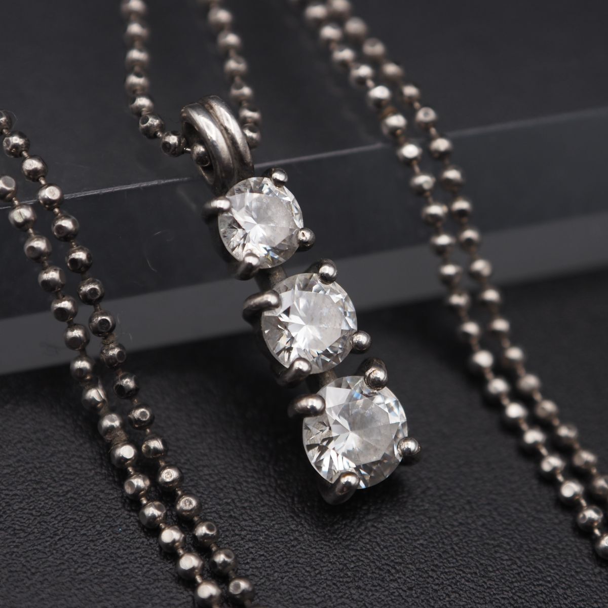 L839 ダイヤモンド風 925刻印 ペンダント ネックレス メッセージ 