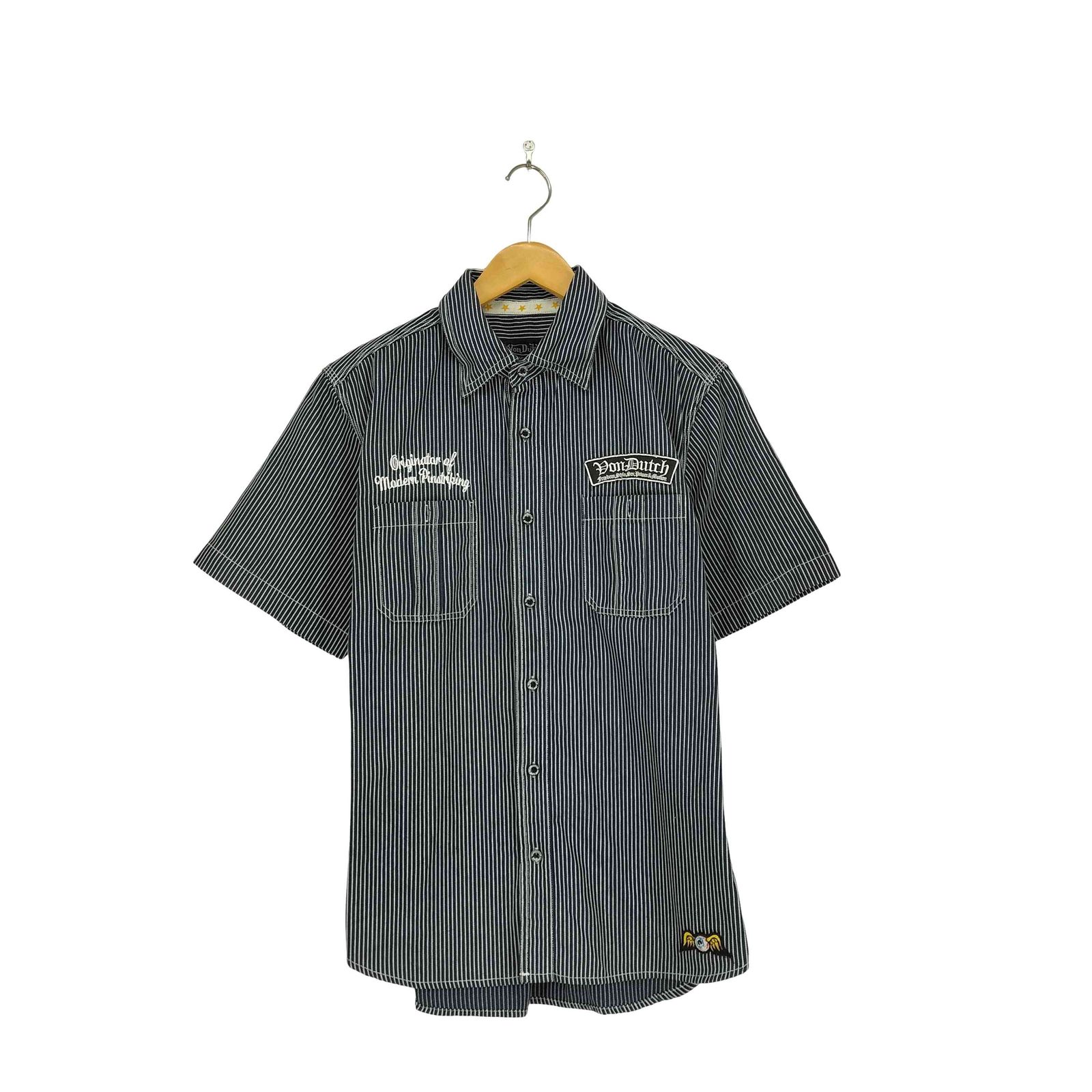 ボンダッチ Von Dutch ヒッコリー柄 S/S ワークシャツ メンズ JPN：L 