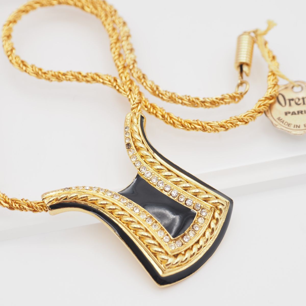 R647 Orena PARIS オレナパリス ネックレス ラインストーン ブラック 