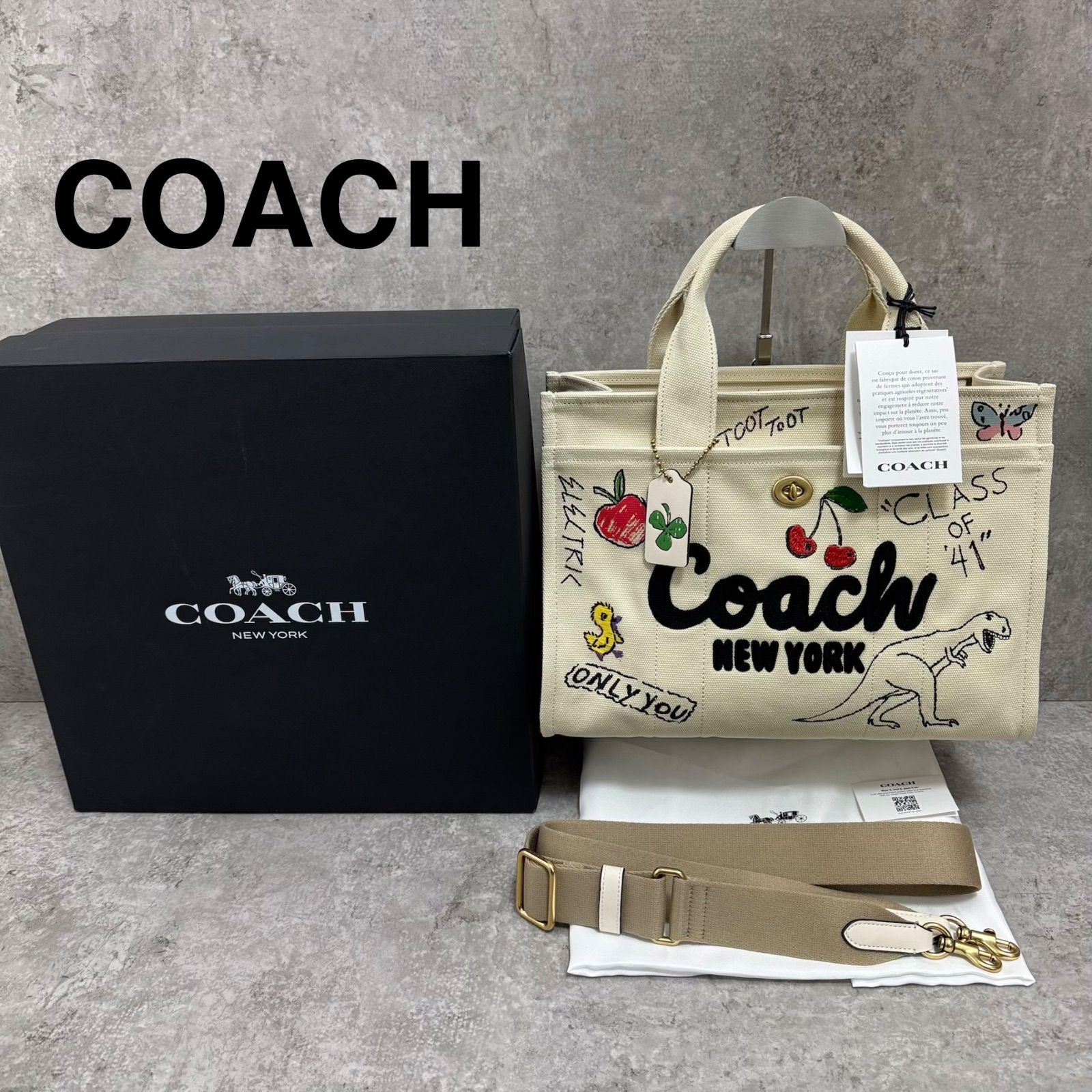 極美品COACH コーチ カーゴ トートバッグ スケッチ プリント CBK27