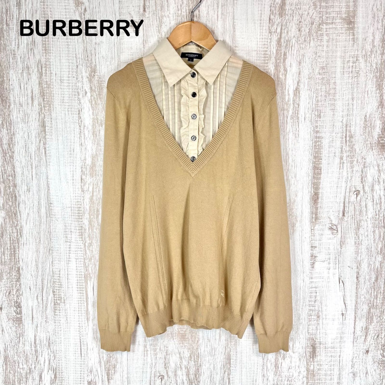BURBERRY LONDON バーバリーロンドン ホース ロゴ刺繍 フリル BURBERRY LONDON バーバリーロンドン ホース ロゴ刺繍 フリル