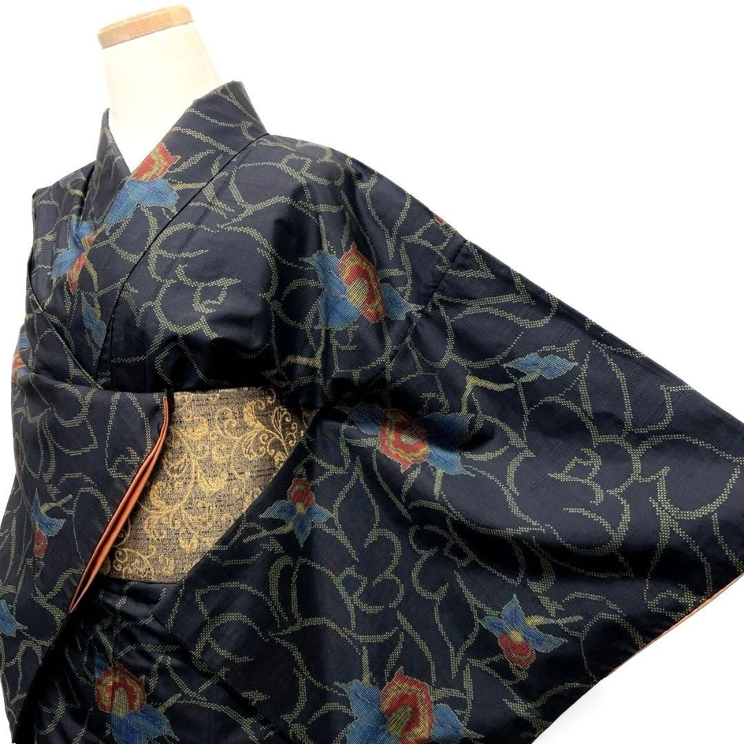 大島紬 花模様 花 小紋 着物 123a p 着物 p 小紋 裄丈62.5cm 大島紬 花模様 花 小紋 着物 123a p 着物 p 小紋 裄丈62.5cm