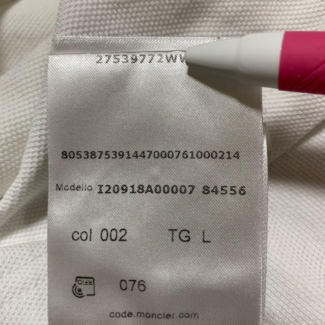 モンクレール ポロシャツ ホワイト L 国内正規品 5S43 - メルカリ