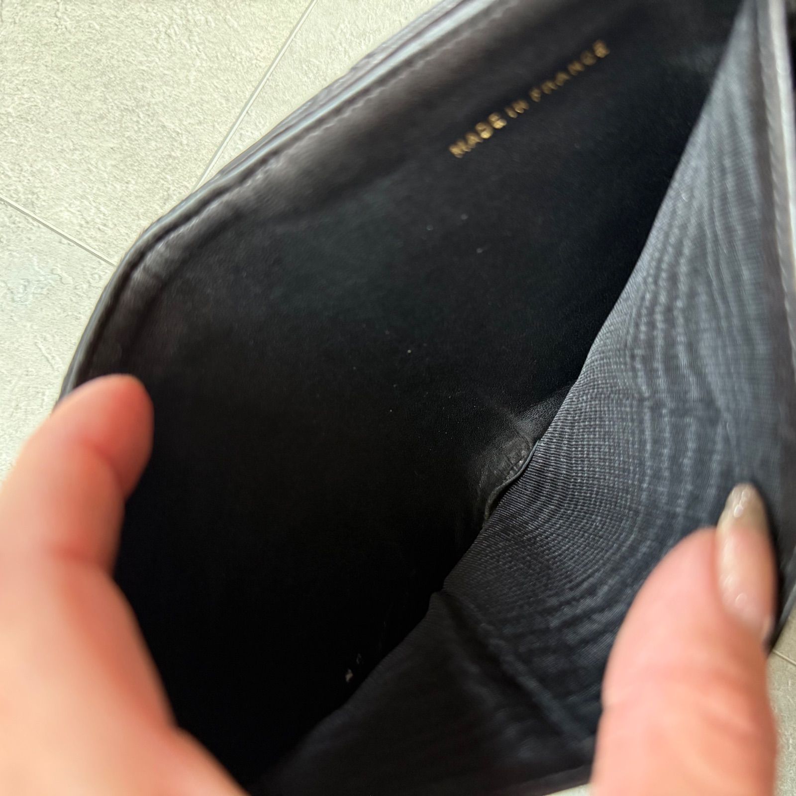 CHANEL シャネル ビコローレ 二つ折り財布 レザー Wホック ブラック 黒
