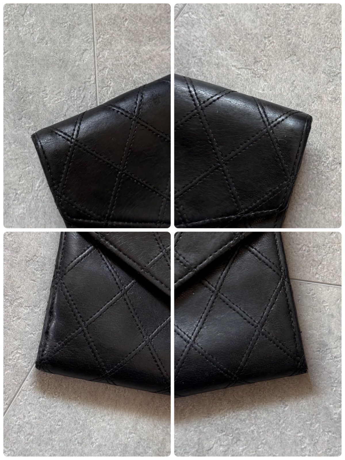 CHANEL シャネル ビコローレ 二つ折り財布 レザー Wホック ブラック 黒