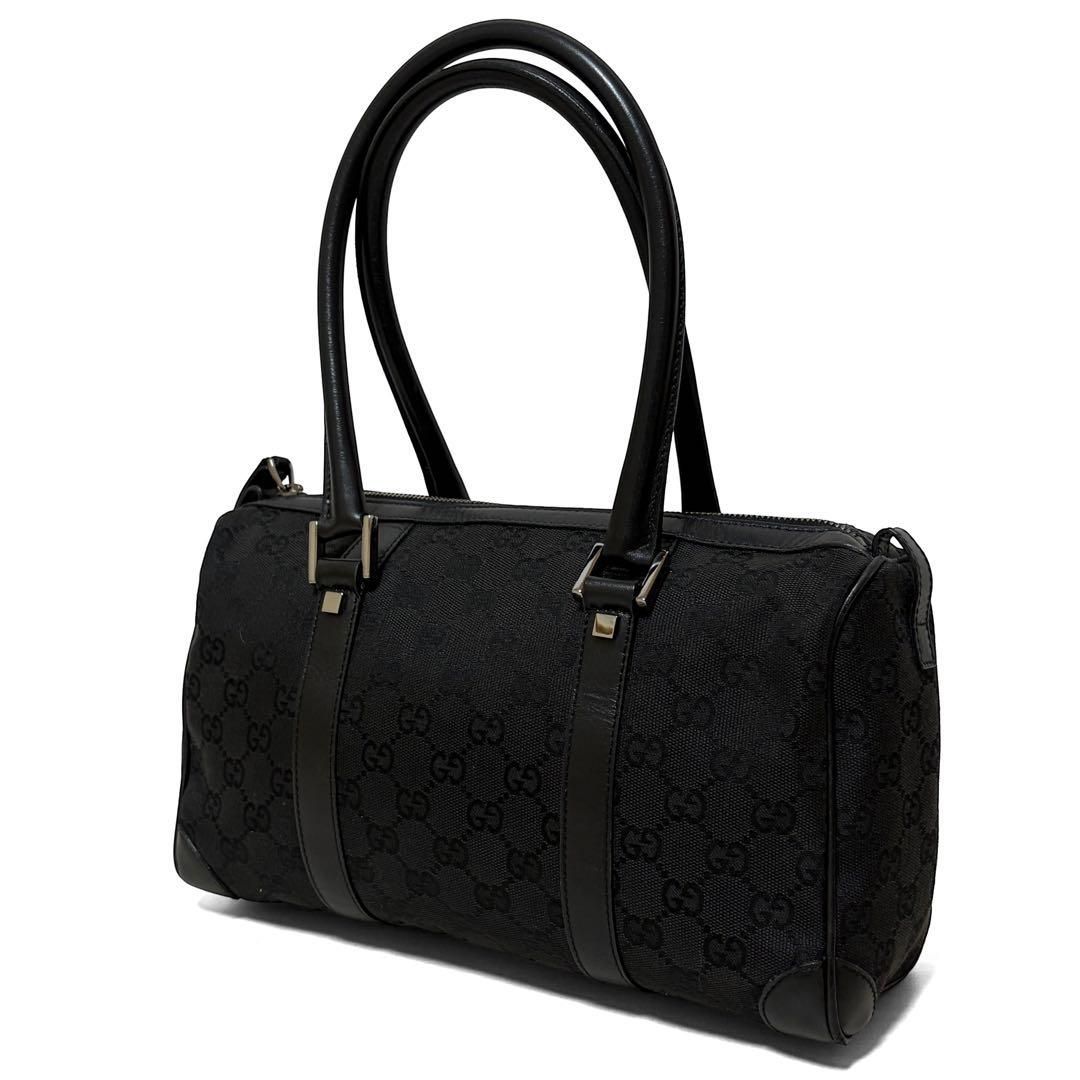 GUCCI グッチ ミニボストン ハンドバッグ GGキャンバス レザー 革
